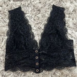 Navy Floral Crop Top